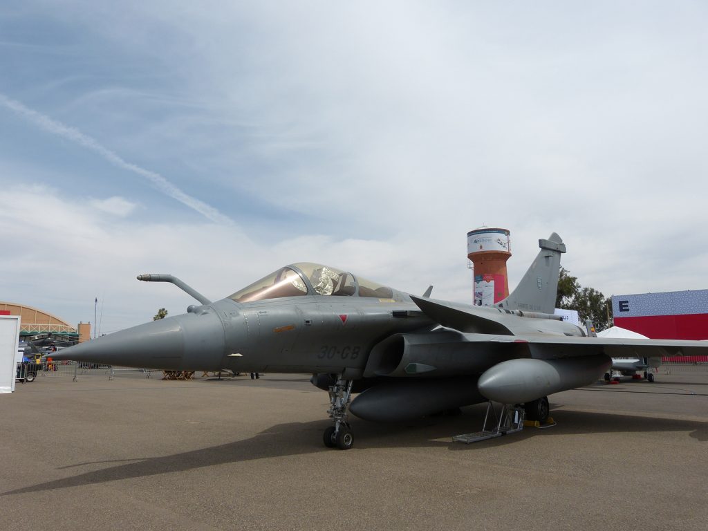 The combat proven Dassault Rafale C in the static display at Marrakesh. (David Oliver)