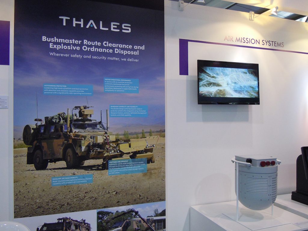 Thales promoted armoured vehicles, UAV radars and training systems.