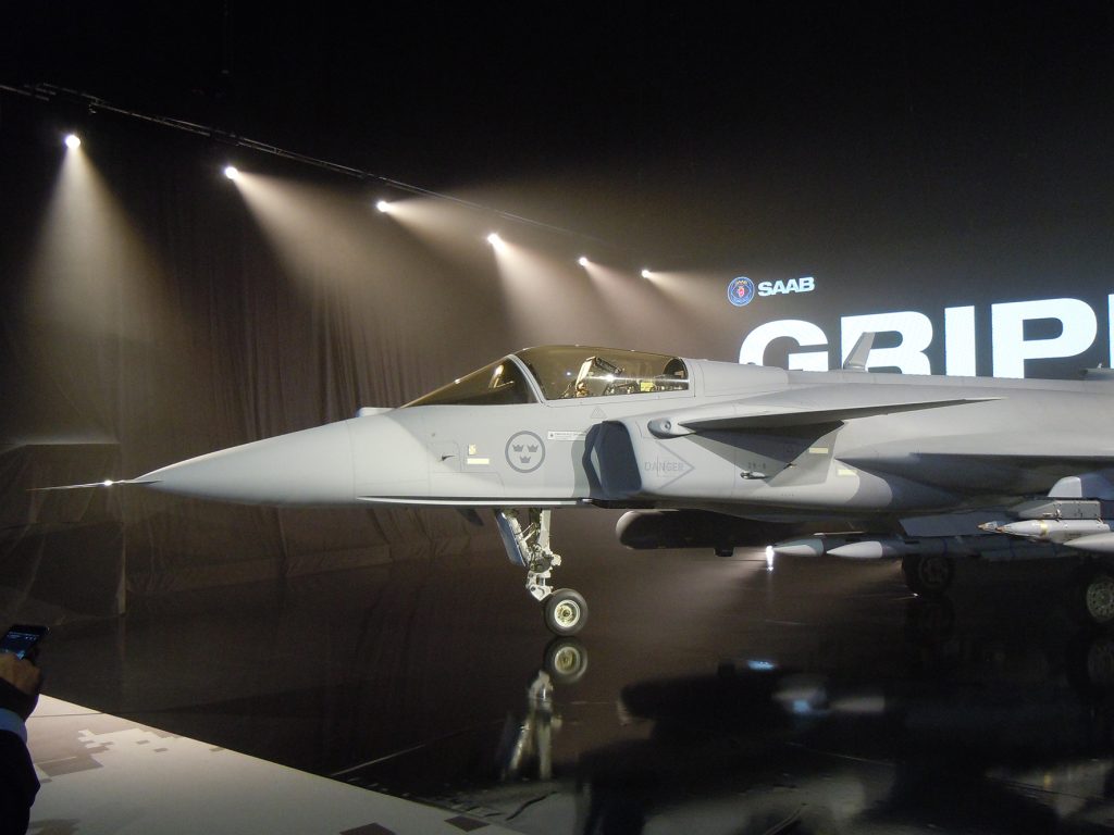 The Saab’s Gripen E multi role fighter aircraft will enter service with the Swedish Air Force in 2023. (David Oliver)