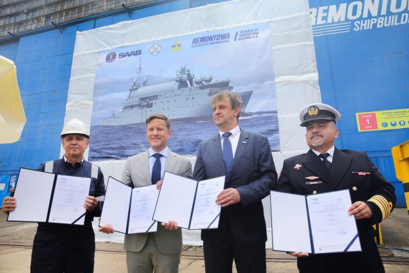 Saab keel laying ceremony for the first Polish SIGINT ship built