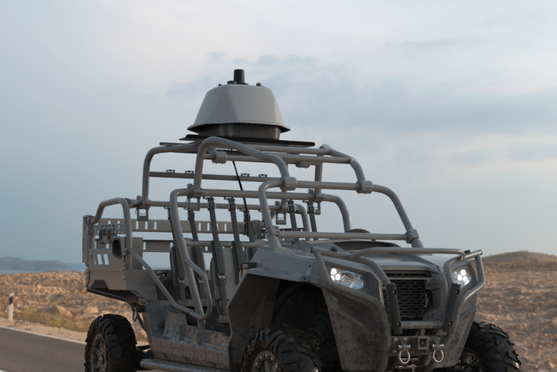 DroneSentry-X Mk2 mounted on a military squad vehicle