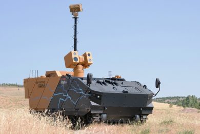 Saha Expo 2026 – FNSS exhibits its Alka – Kaplan Hybrid – Autonomous fitted with a laser effector and optionally manned and autonomous capabilities