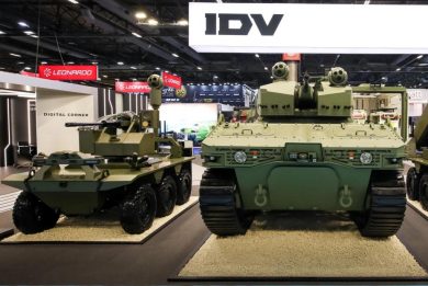 Eurosatory 2026 – Leonardo showcases its new turrets and 30 mm guns integrated on IDV UGVs